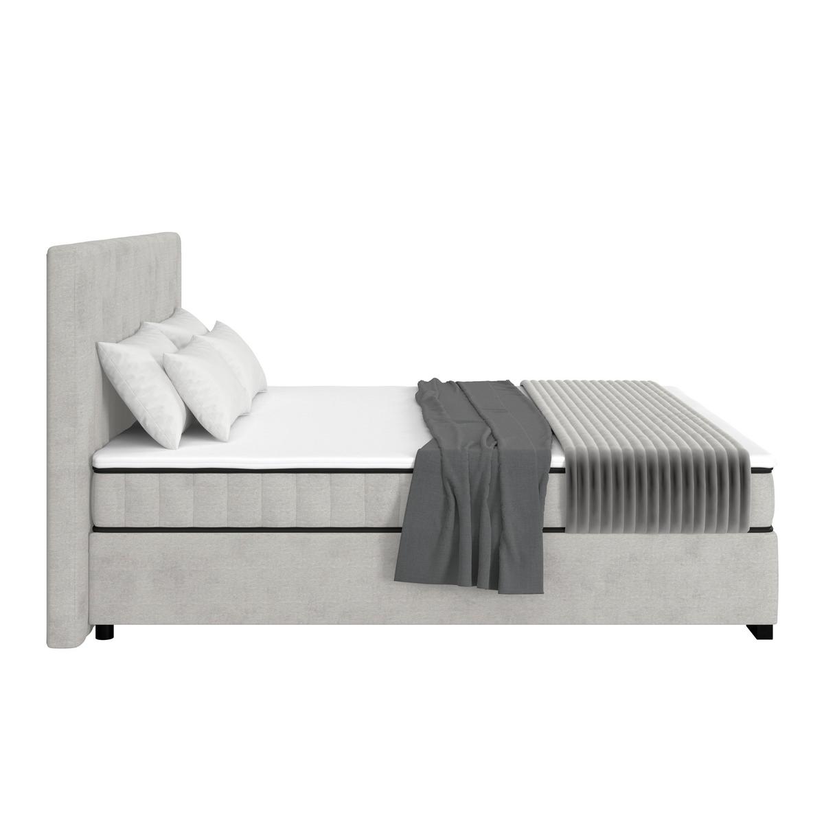 Box Krevet Maya C - svijetlo siva/crna, Moderno, drvni materijal/drvo (200/220cm) - Based