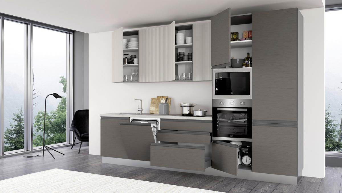 Kuhinjski Blok New Helena 330 Sx - brončane boje/kašmir, Konvencionalno, metal/drvo (330/240/60cm) - Mömax