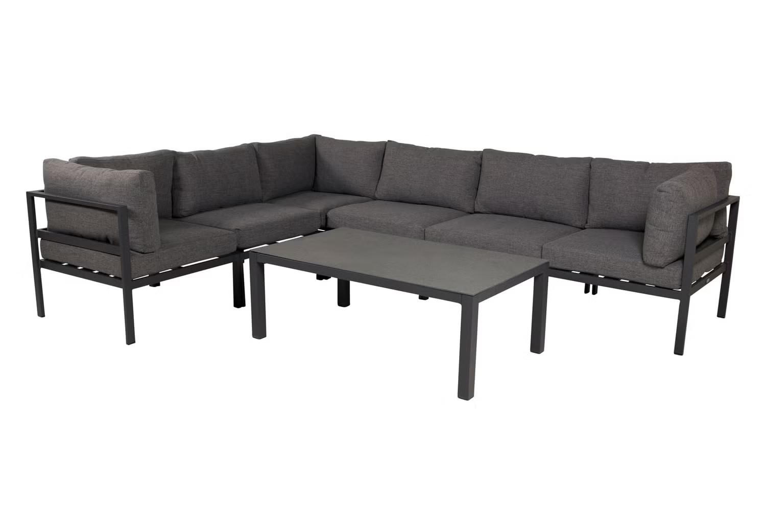 LOUNGETISCH COPACABANA - Schwarz, KONVENTIONELL, Glas/Metall (120/70/45cm) - Gardenson