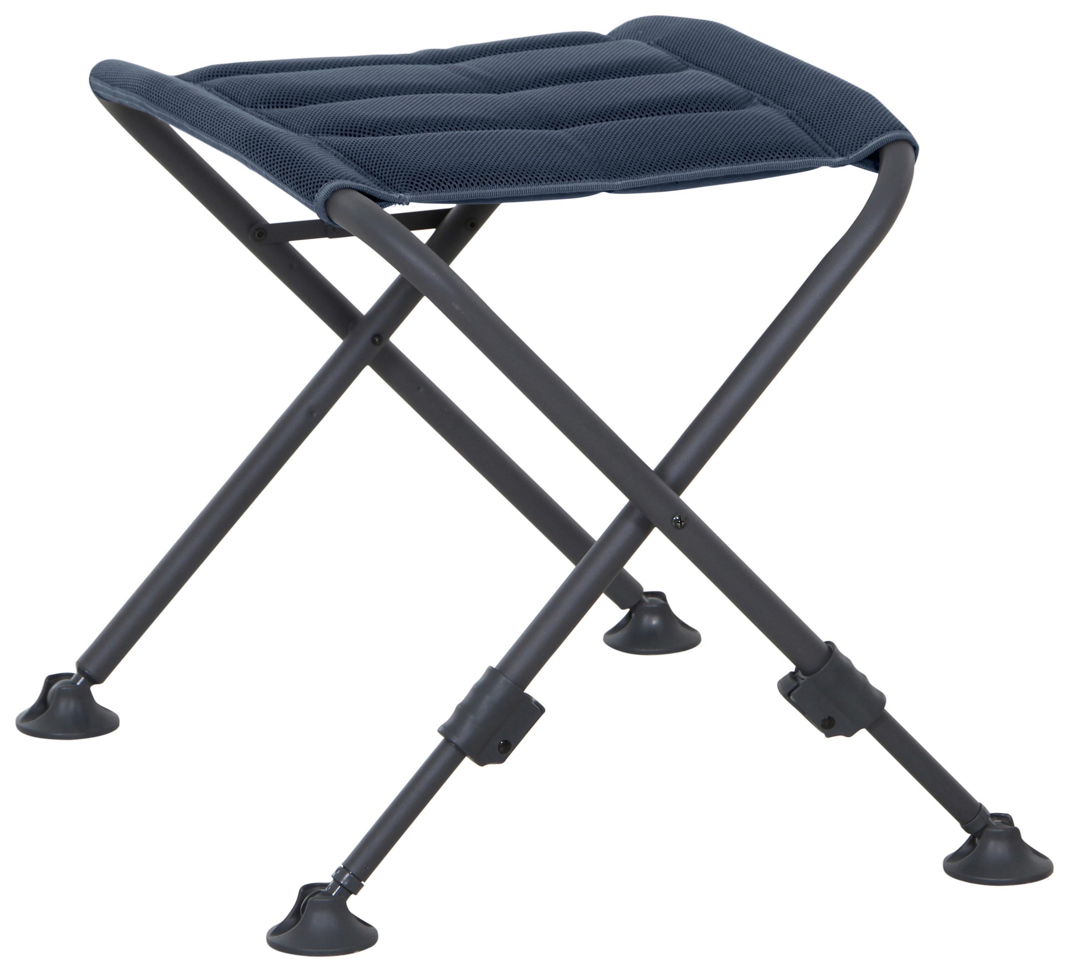 Campinghocker X-Form + klappbar - Anthrazit/Dunkelblau, KONVENTIONELL, Textil/Metall (66/47/52cm) - Siena Garden