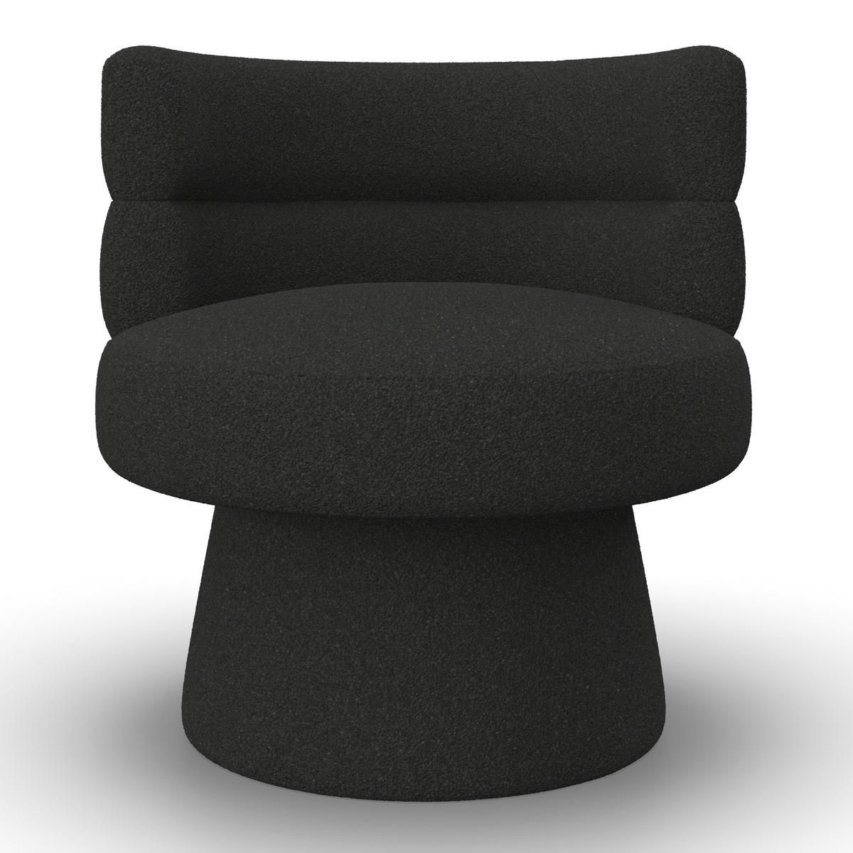 Stuhl Julina Schwarz Bouclé Gepolstert - Schwarz, MODERN, Holz/Textil (71/74/72cm) - Bessagi Home