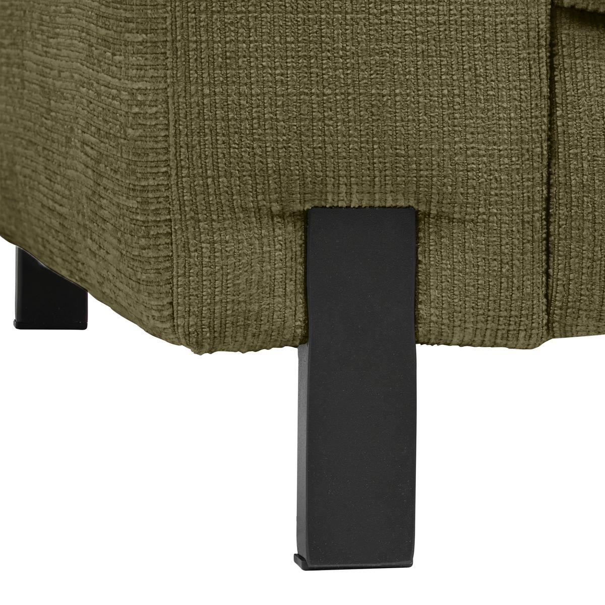 3-Sitzer-Sofa Piega Grün - Schwarz/Grün, MODERN, Textil/Metall (230/66-87/96cm) - Mömax