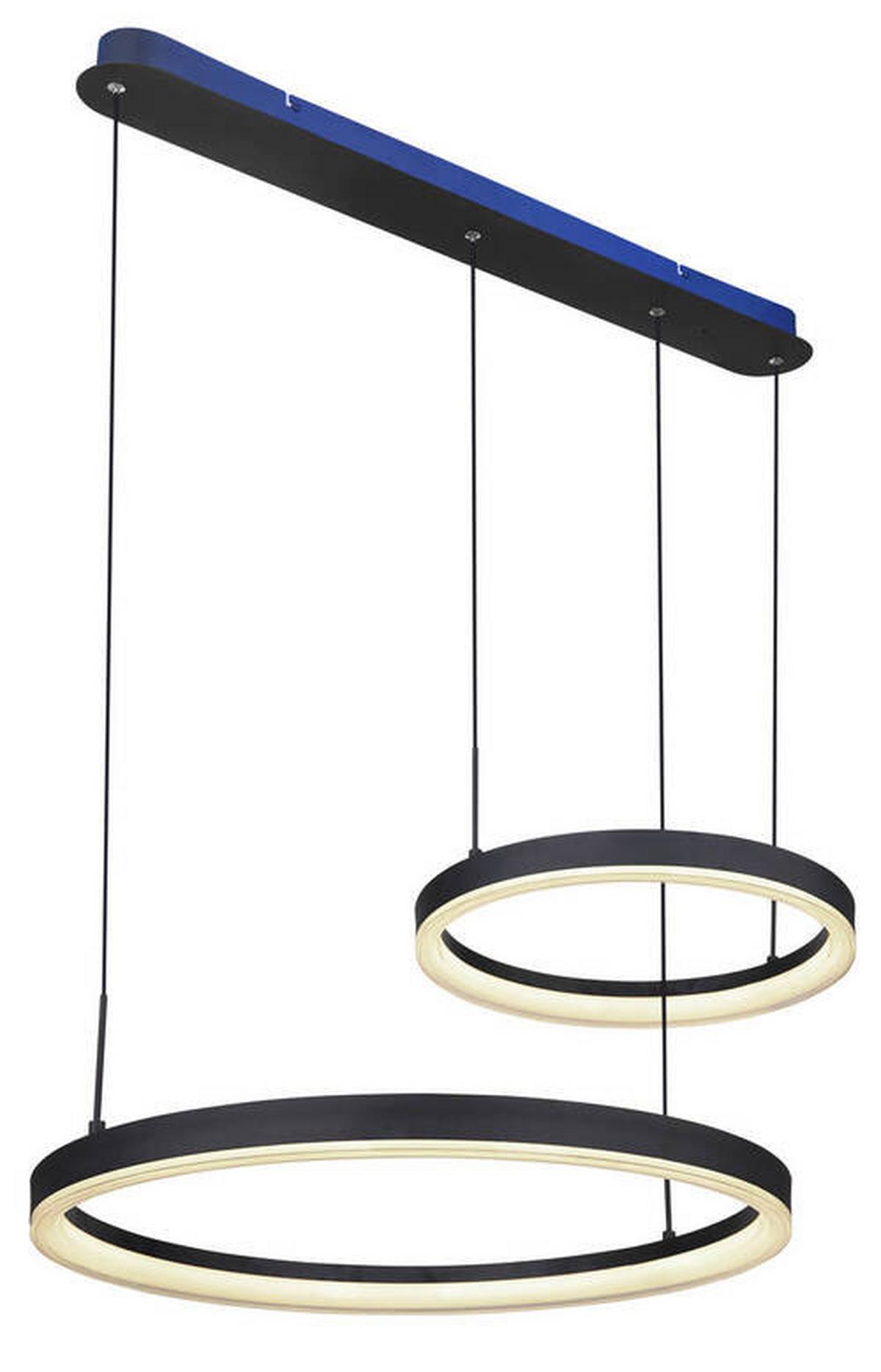 Viseča Led-svetilka Augusto, S Sijalko - zlate barve/črna, Design, kovina/umetna masa (82,5/60/150cm) - Globo