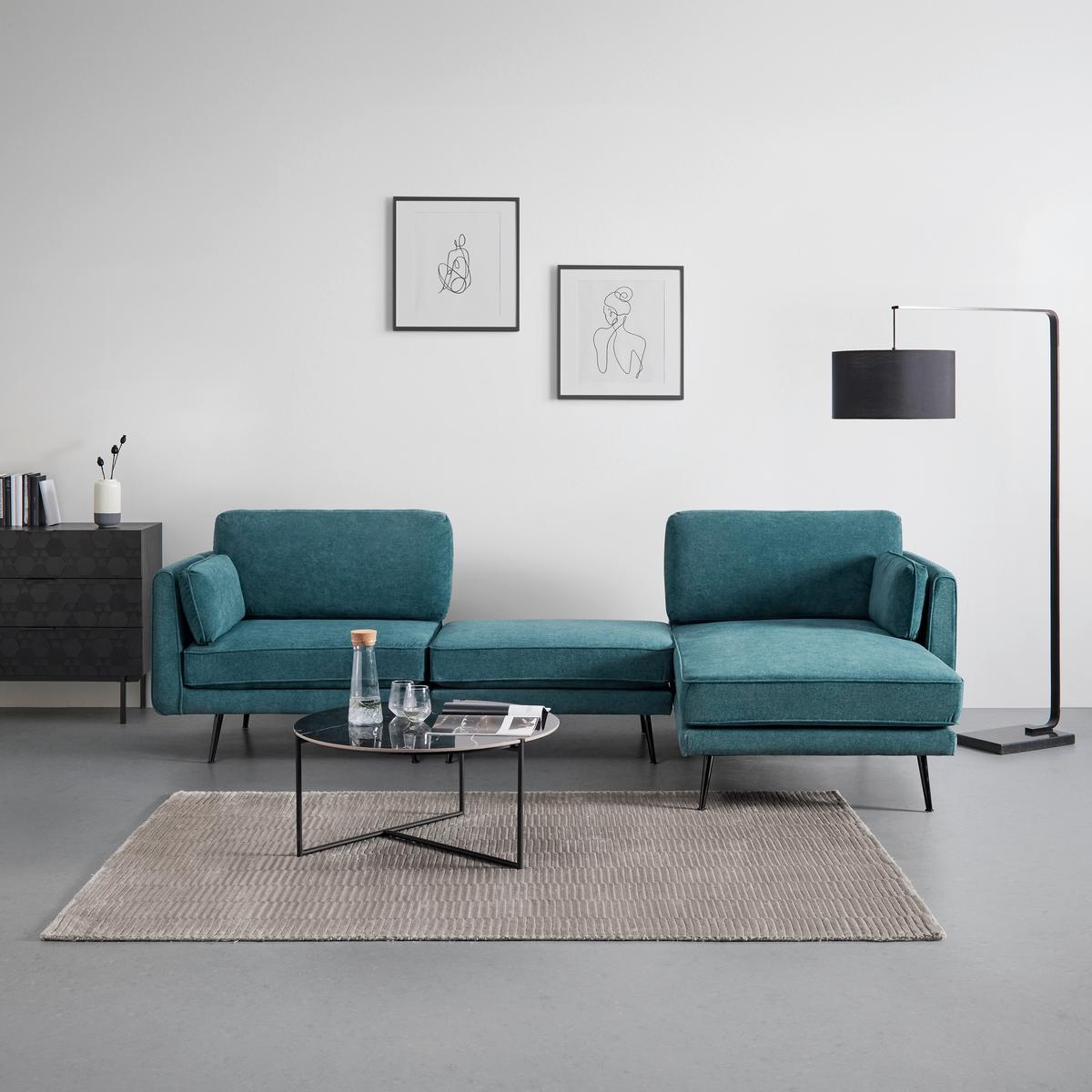 Kutna Garnitura Dunja - siva/zelena, Moderno, tekstil/drvo (295/89/161cm) - Bessagi Home