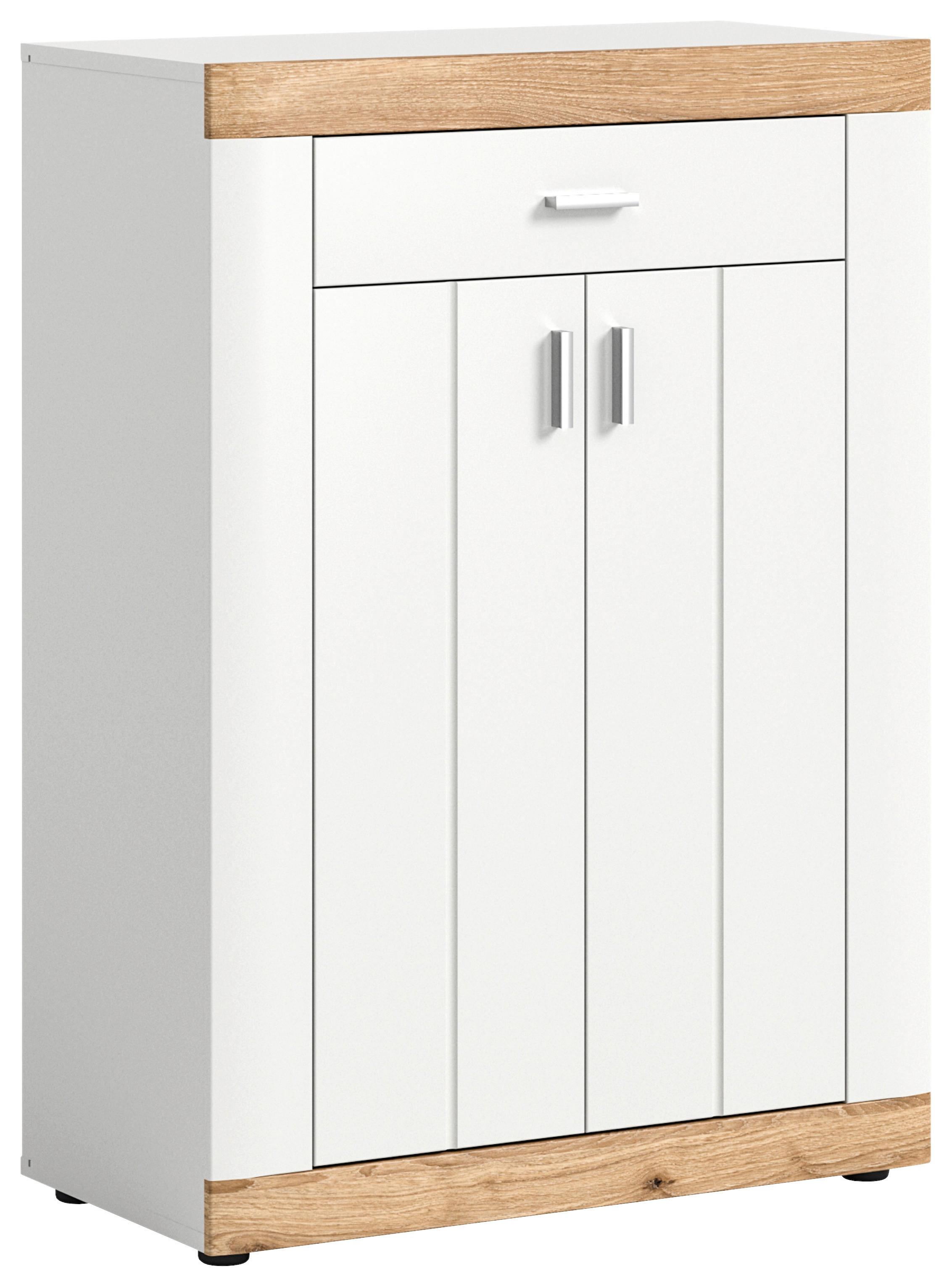 Schuhschrank Laredo ca.73x104x37cm Weiß - KONVENTIONELL, Holzwerkstoff/Metall (73/104/37cm) - MID.YOU