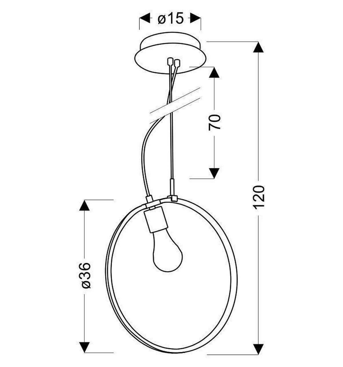 Viseća Svjetiljka Skiros - zlatne boje/crna, Design, metal (15/36/120cm)