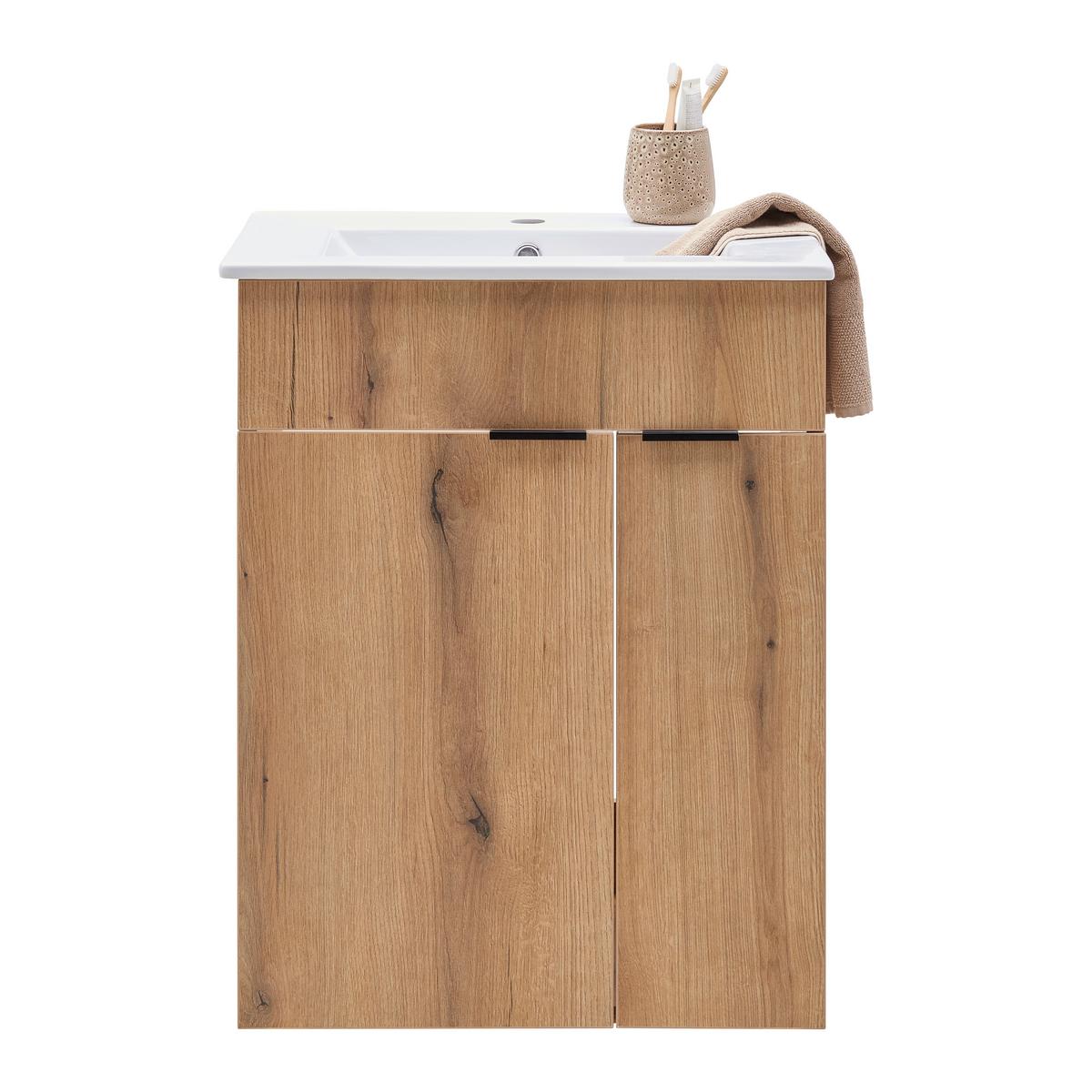 Umivalniška Enota Z Umivalnikom Napoli - črna/bela, Moderno, kovina/leseni material (60/78/45cm) - Mömax