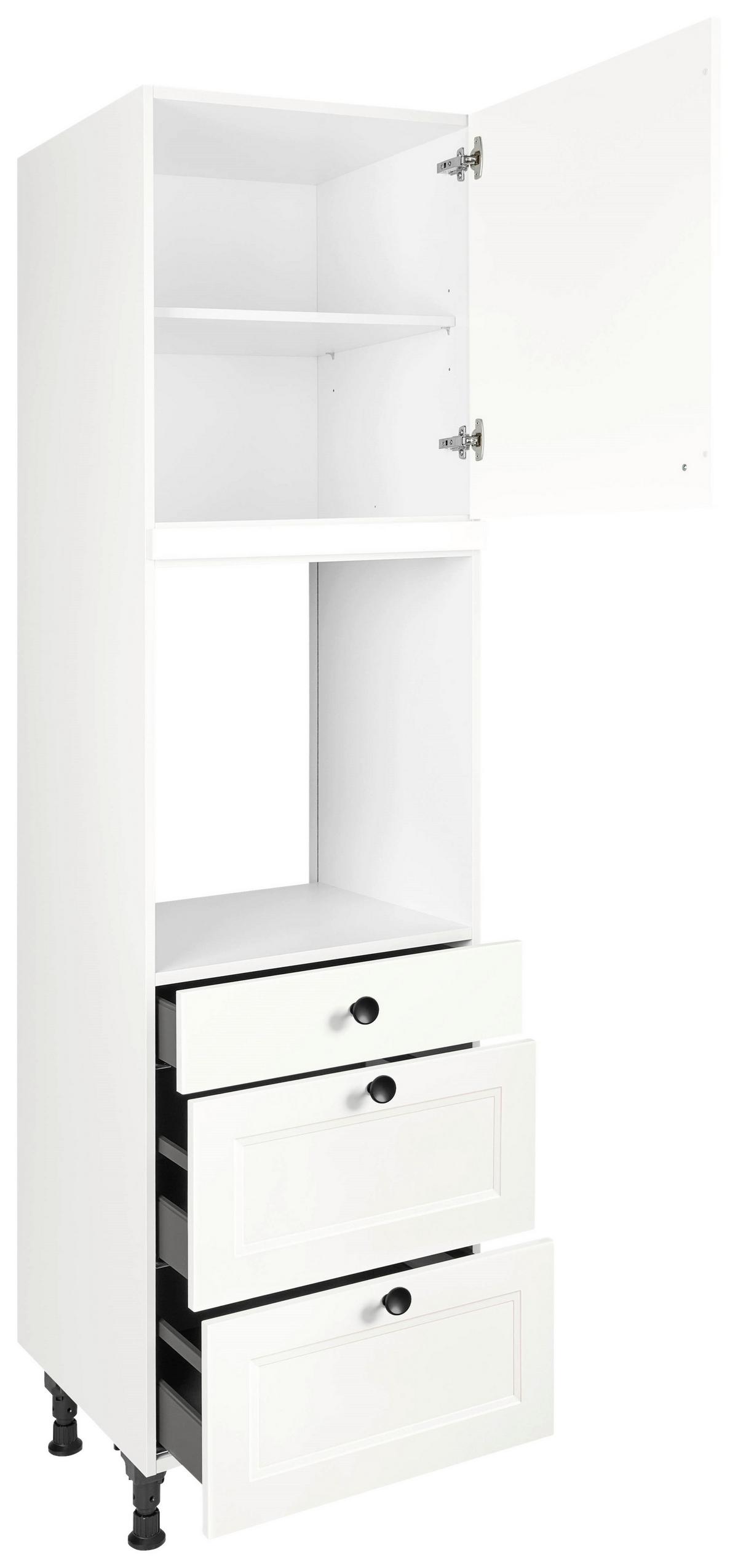 Geräteumbauschrank Cascada Weiß - Schwarz/Weiß, MODERN, Holzwerkstoff/Metall (60/216,6/58cm) - Nobilia