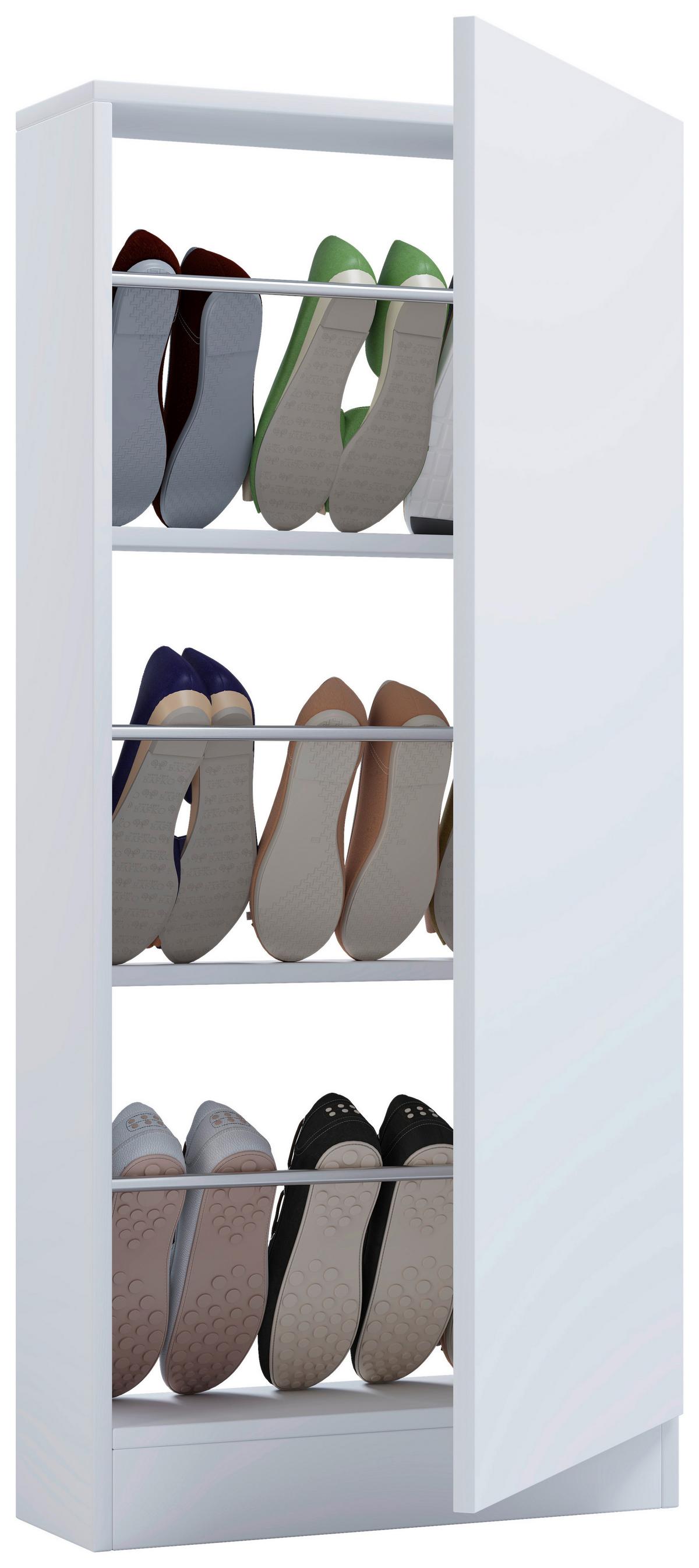 Schuhschrank FULISA Weiß ca. 50x112x17 cm - Weiß, Design, Holzwerkstoff (50/112/17cm) - MID.YOU