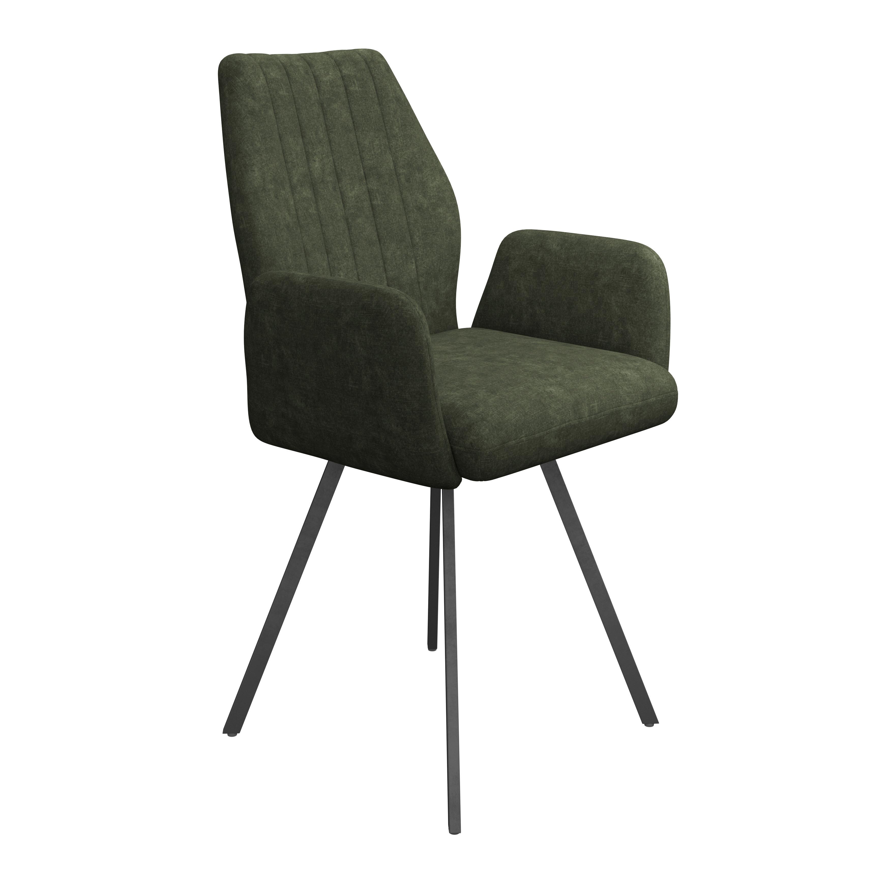 Naslanjač Johanna 2, Temno Zelena, Žamet - črna/temno zelena, Trendi, kovina/tekstil (57/90/60cm)