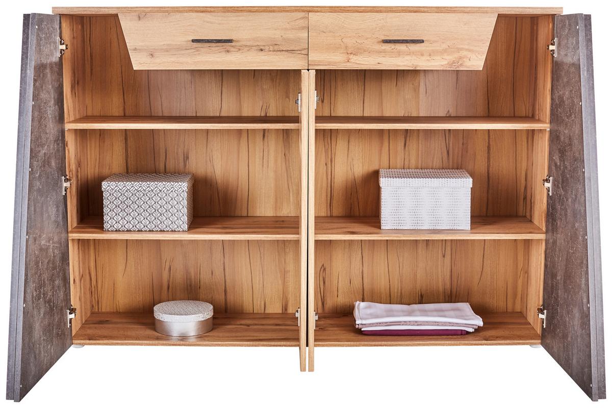 Komoda Venedig - barve kroma/siva, Moderno, umetna masa/leseni material (160/110/40cm) - Mömax