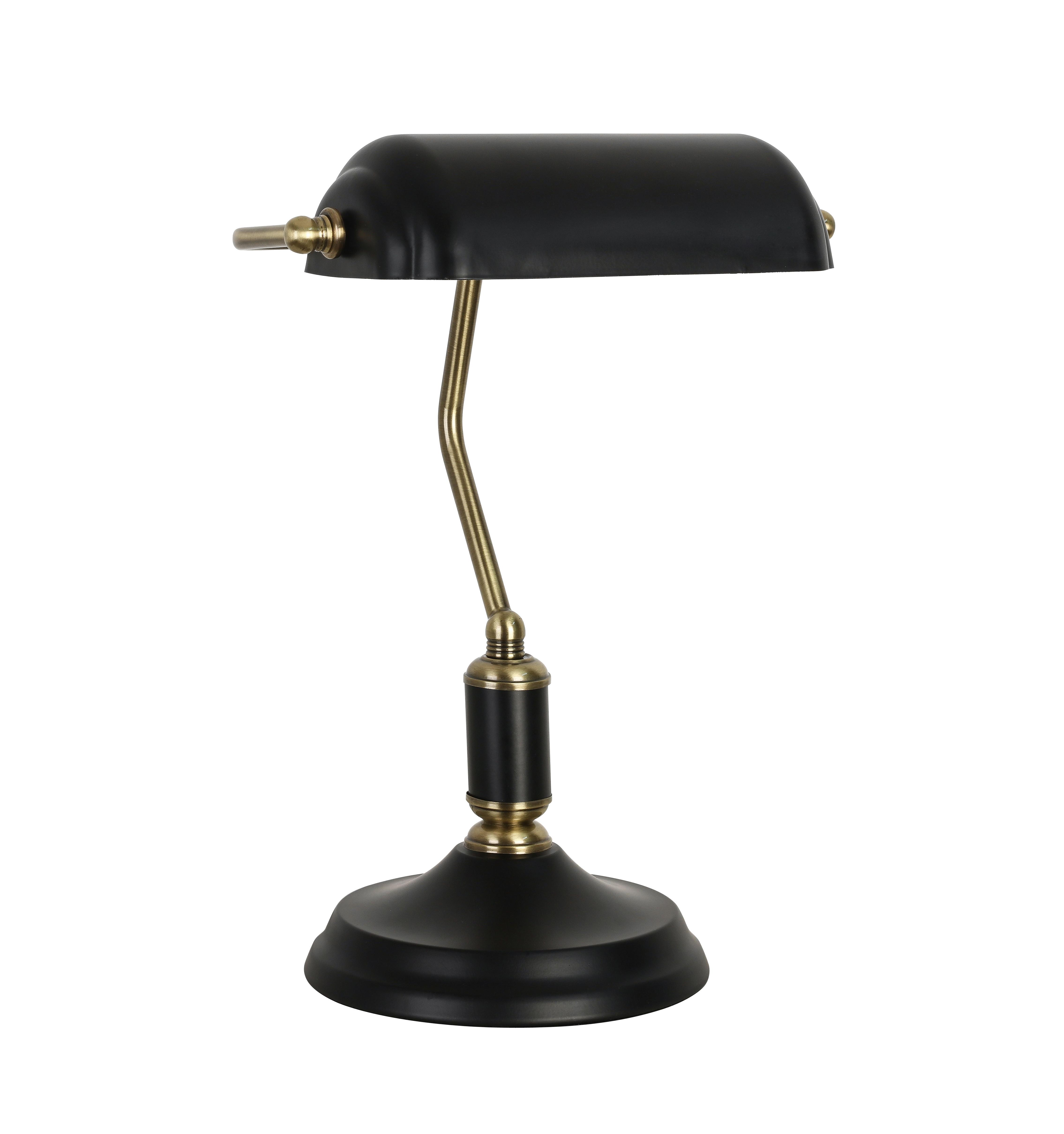 BORDSLAMPA BANKER - vit/mässingsfärgad, Romantik / Lanthus, metall (18/26,5/37cm) - Mömax