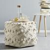 SITTPUFF POMPOM - cremefärgad, Romantik / Lanthus, textil (45/45/45cm) - Zandiara