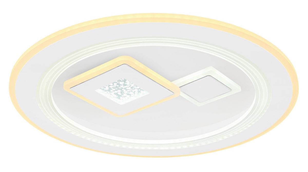 LED-DECKENLEUCHTE 48455-40R VALERIA - Weiss/Opal, Konventionell, Kunststoff/Metall (46,6/7,4cm) - Globo