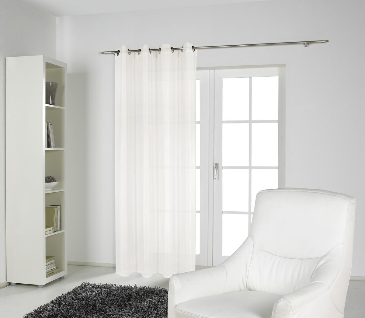 ZASŁONA NA PRZELOTKACH UNI VOILE - kolor naturalny, Basics, tkanina (140/245cm) - Boxxx