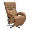 Relaxsessel Sitting 2 Haselnussfarben - Chromfarben/Haselnussfarben, MODERN, Leder (70/111/80cm) - Premium Living