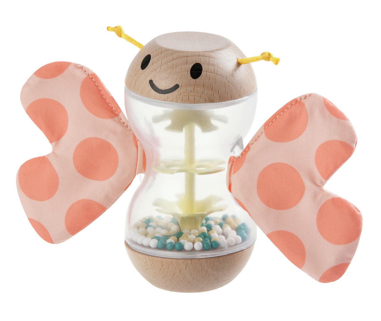 Csörgő, Pillangó Hape - többszínű, Basics, műanyag/faalapú anyag (16,0/11,0/6,2cm) - Hape