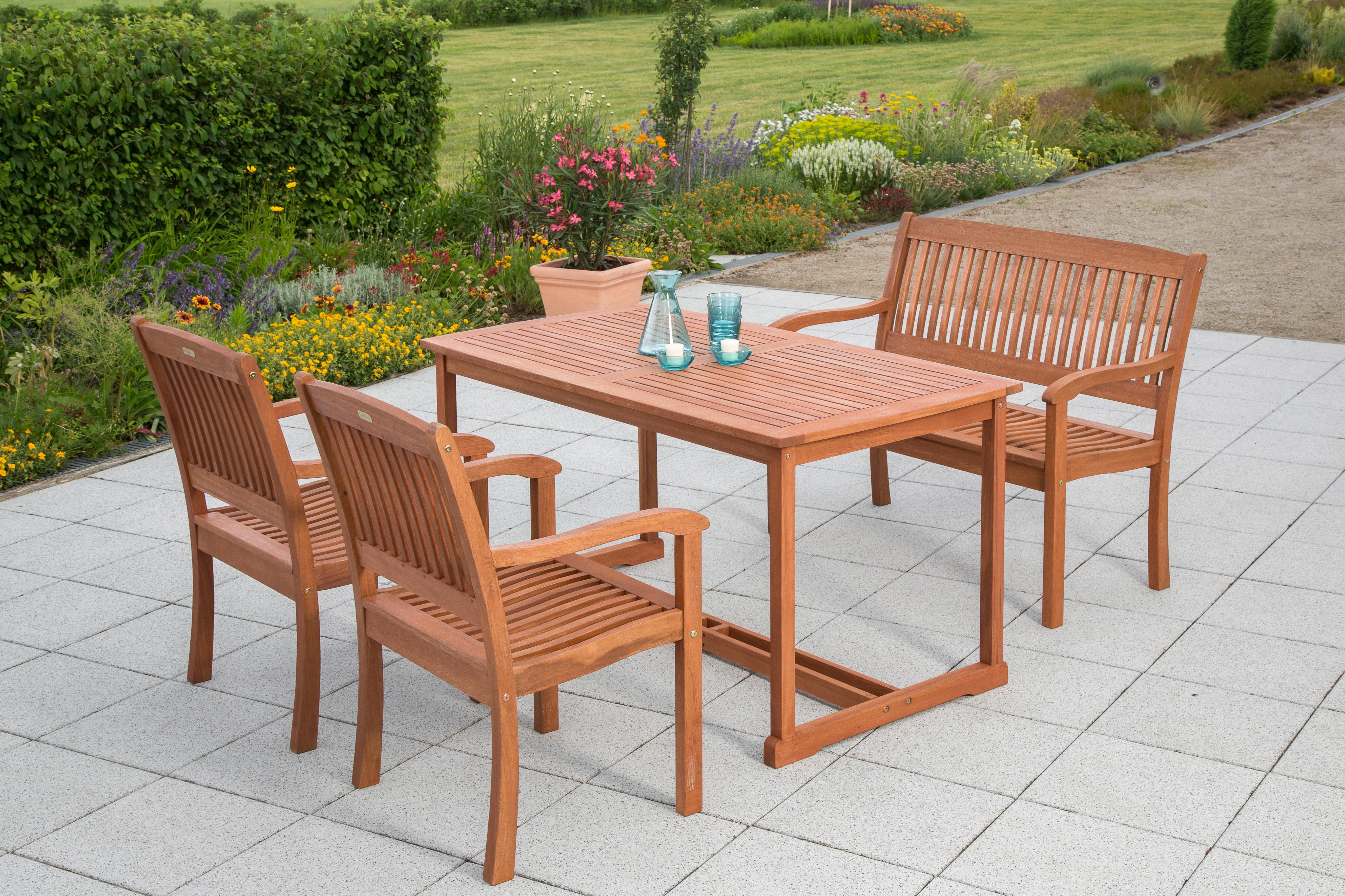 Gartensessel Maracaibo Echtholz Eukalyptusholz - Naturfarben, KONVENTIONELL, Holz (57,5/107/118cm) - Gardenson