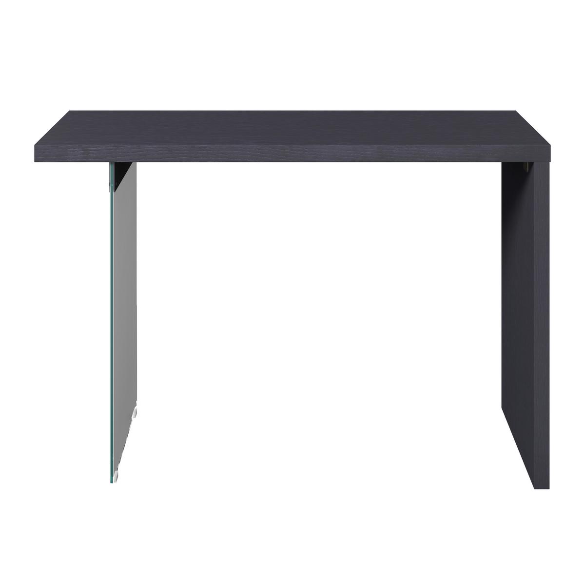 Konsolentisch Milan Schwarz Glas/Holz - Klar/Eichefarben, MODERN, Glas/Holz (120/80/40cm) - Bessagi Home