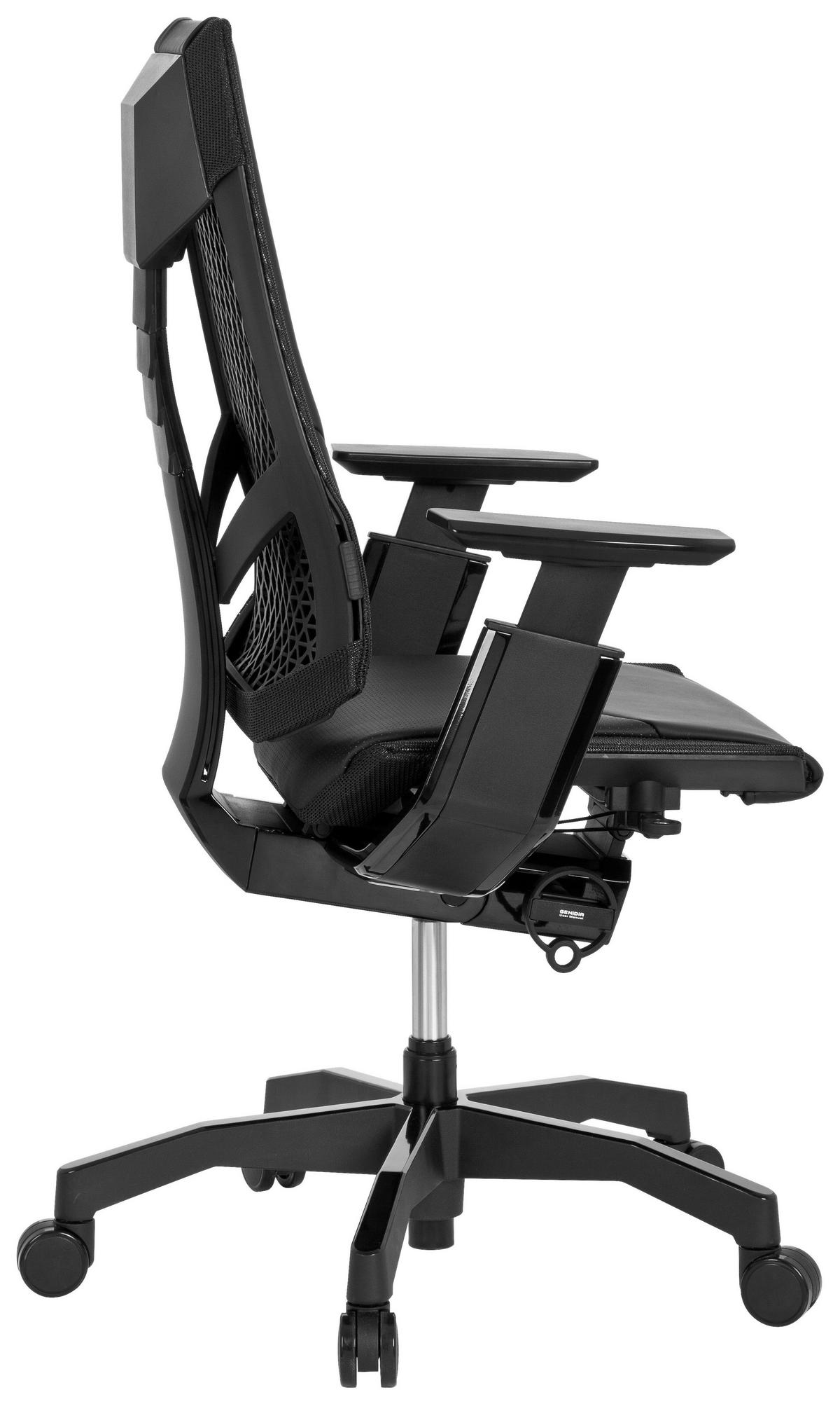 Pisarniški Stol Genidia Black, Črna - črna, Moderno, kovina/umetna masa (57/119/46cm) - MID.YOU
