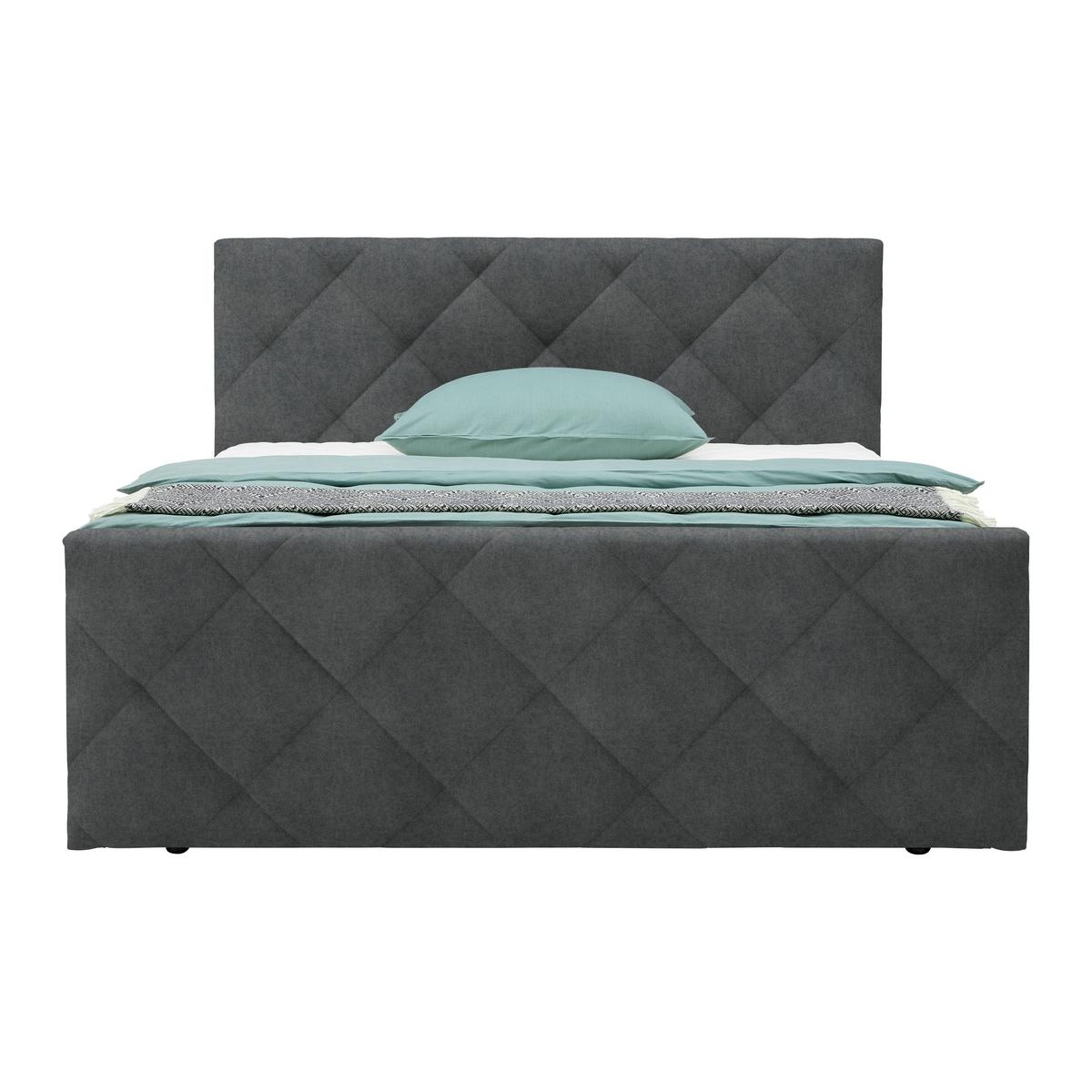 Boxspringbett Adele Anthrazit ca. 180x200cm - Anthrazit, KONVENTIONELL, Holz/Holzwerkstoff (180/200cm) - Mömax