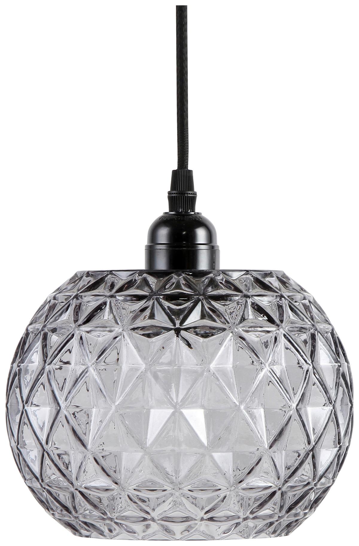 Hängeleuchte Corvus Klar / Grau - Klar/Grau, Basics, Glas (18/18/18cm) - Kayoom