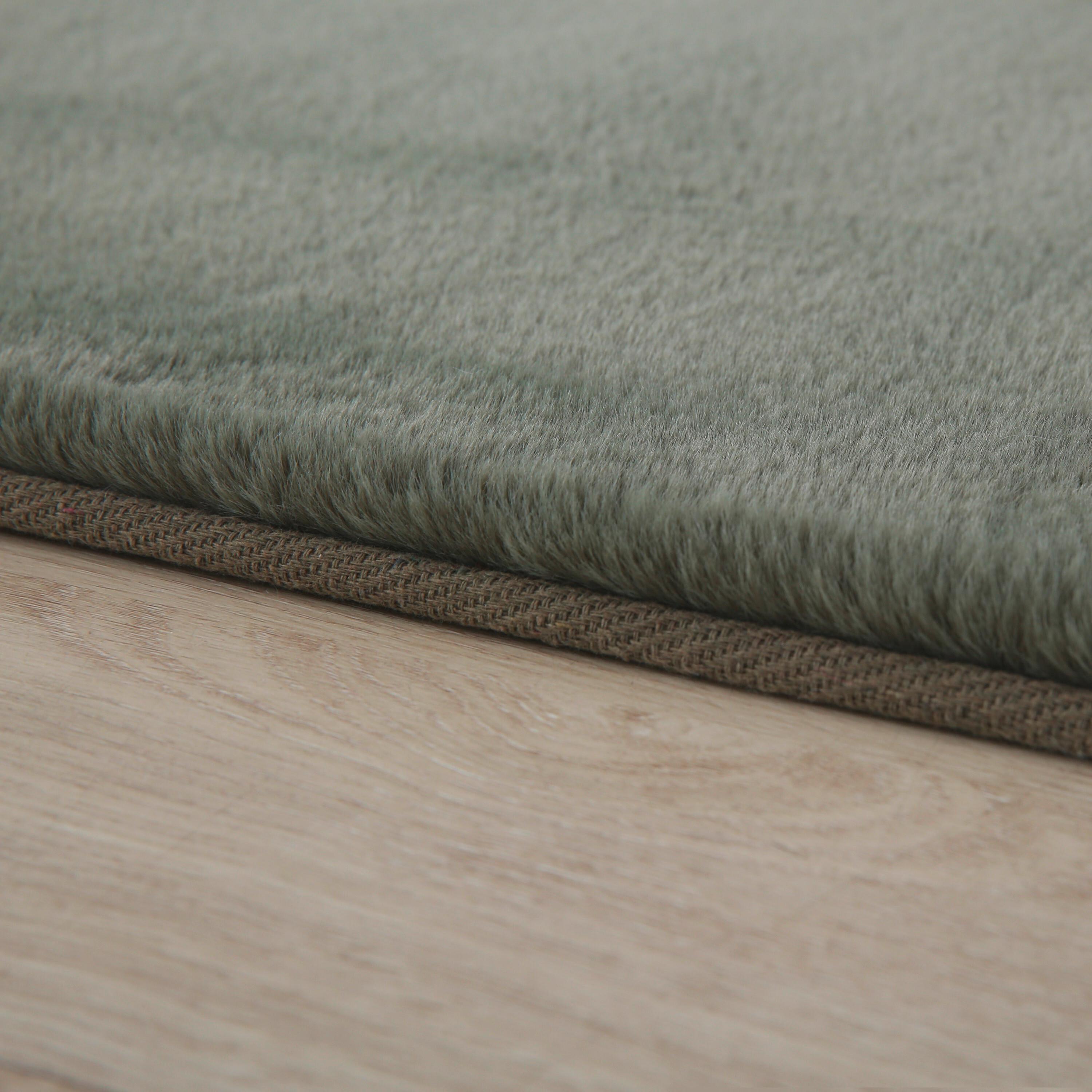 Hochflorteppich Pouffy Grün ø ca. 200cm - Grün, Basics, Textil (200/200cm)