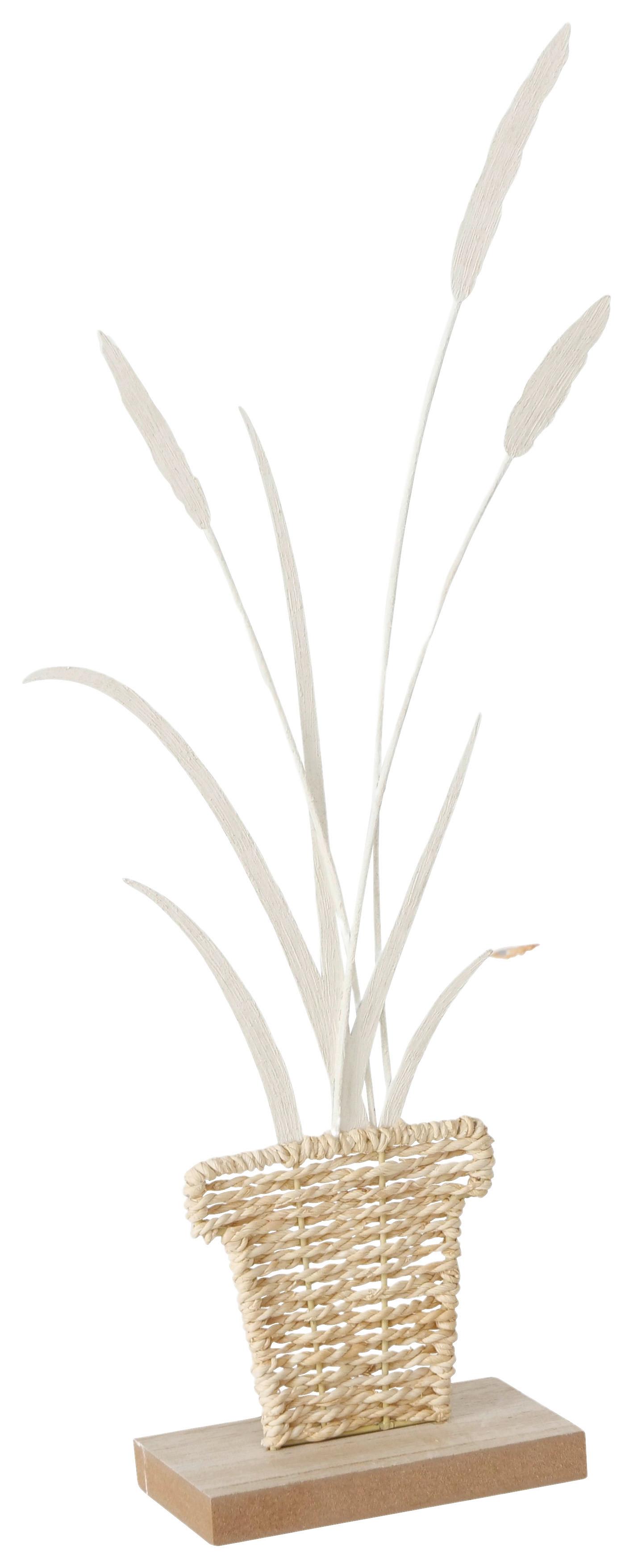 Skulptur Nolani II Naturfarben/Weiß - Creme, KONVENTIONELL, Naturmaterialien/Holzwerkstoff (10/5,5/35,5cm) - Mömax