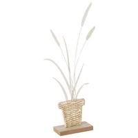 Skulptur Nolani II Naturfarben/Weiss - Creme, Konventionell, Naturmaterialien/Holzwerkstoff (10/5,5/35,5cm) - Mömax