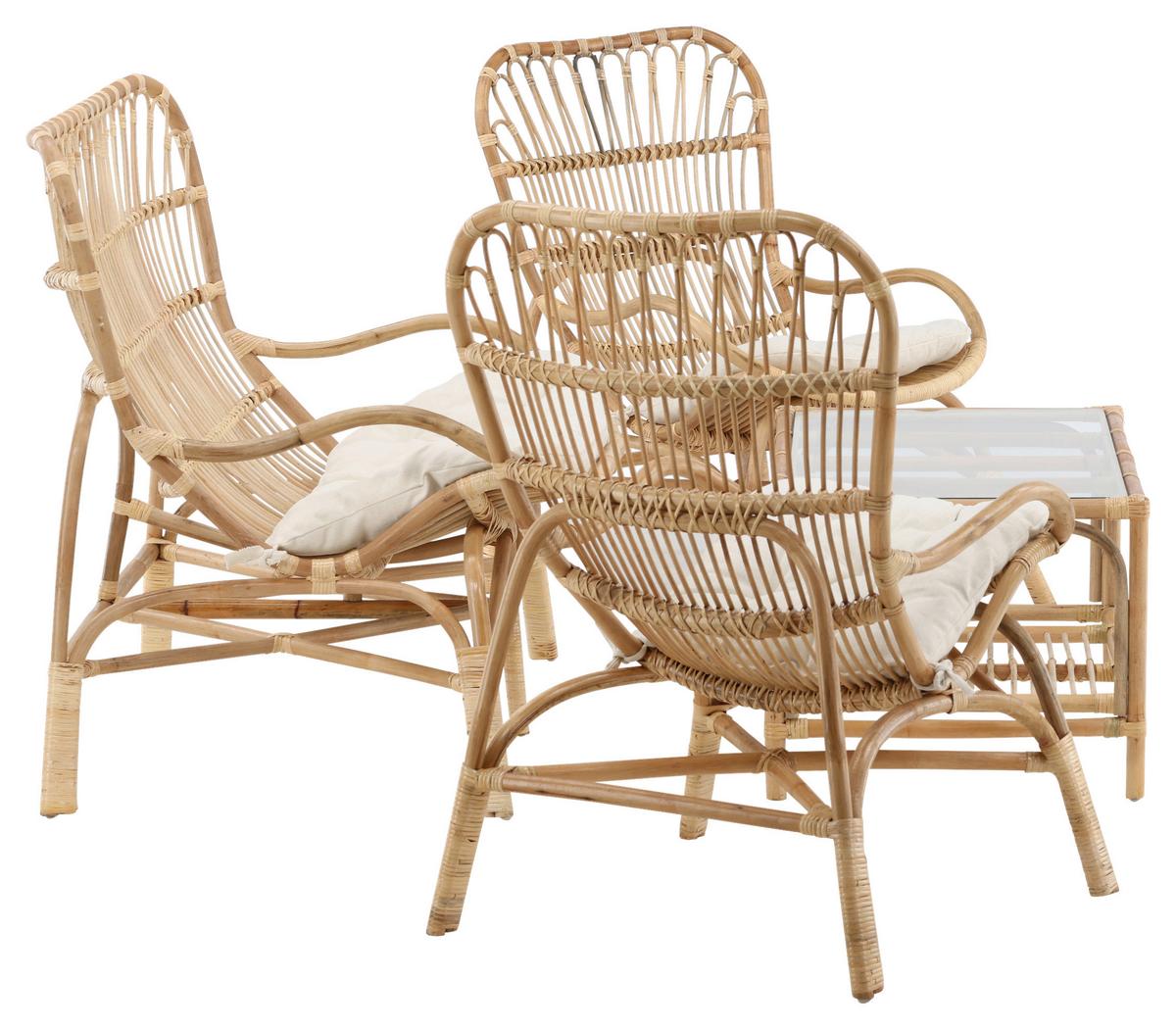 Loungegarnitur Ella Rattan Braun - Braun, KONVENTIONELL, Holz - Gardenson