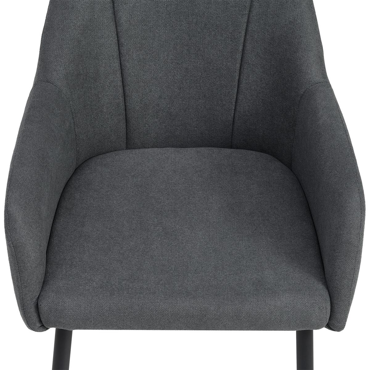KRZESŁO Z PODŁOKIETNIKAMI ADELINA - czarny/szary, Lifestyle, metal/tkanina (56/87/60cm) - MID.YOU