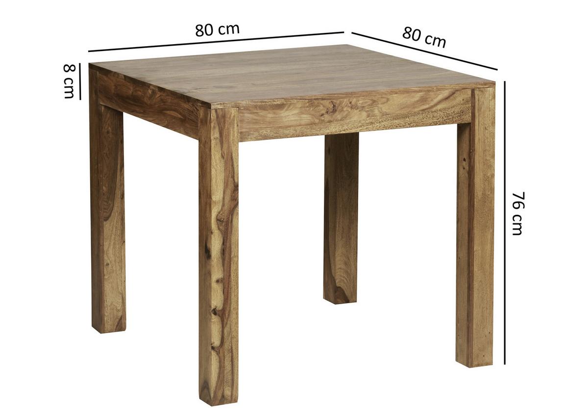 Esstisch "Mumbai" ca. 80x80 cm, aus Sheesham - Sheeshamfarben, MODERN, Holz (80/76/80cm) - MID.YOU