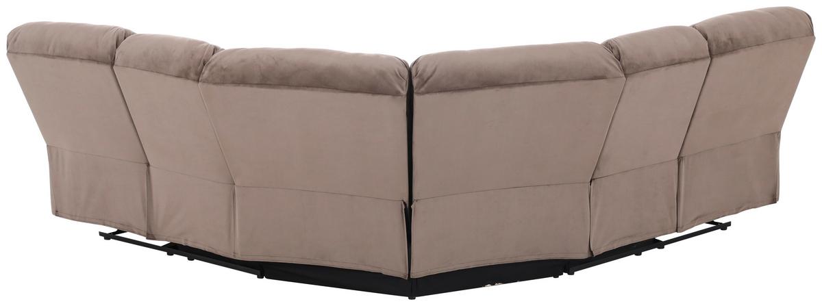 NAROŻNIK LINCOLN - czarny/brązowy, Konventionell, tworzywo sztuczne/tkanina (253/100/253cm) - P & B