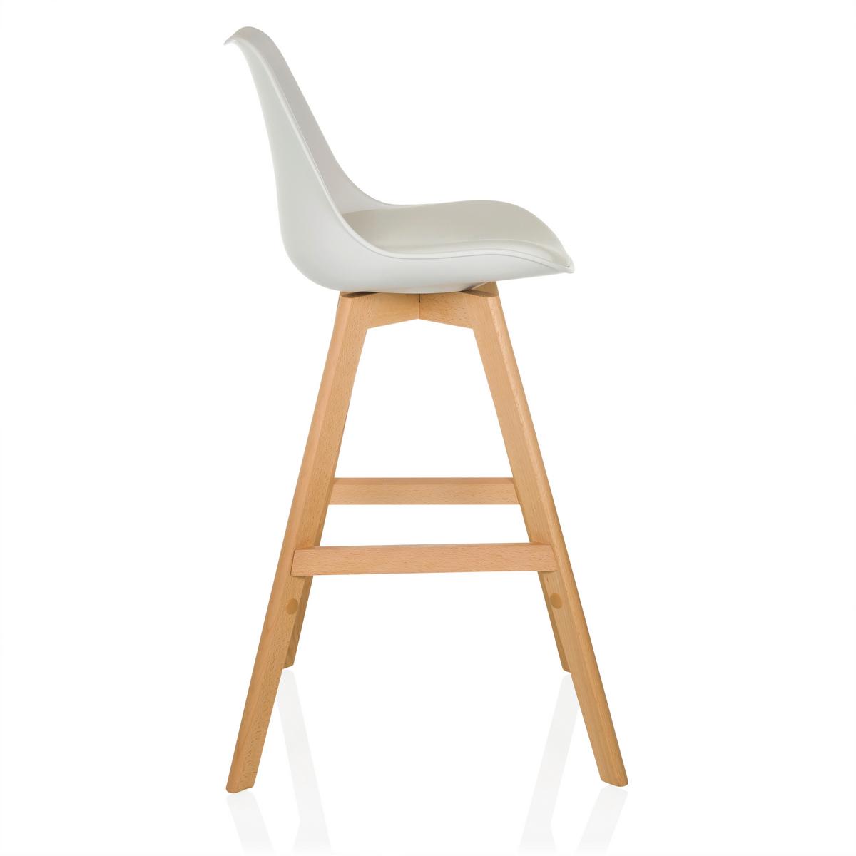 Set Barskih Stolov Scandi High, 2 Kos - bela/barve bukve, Moderno, umetna masa/les (51/99/51cm) - MID.YOU