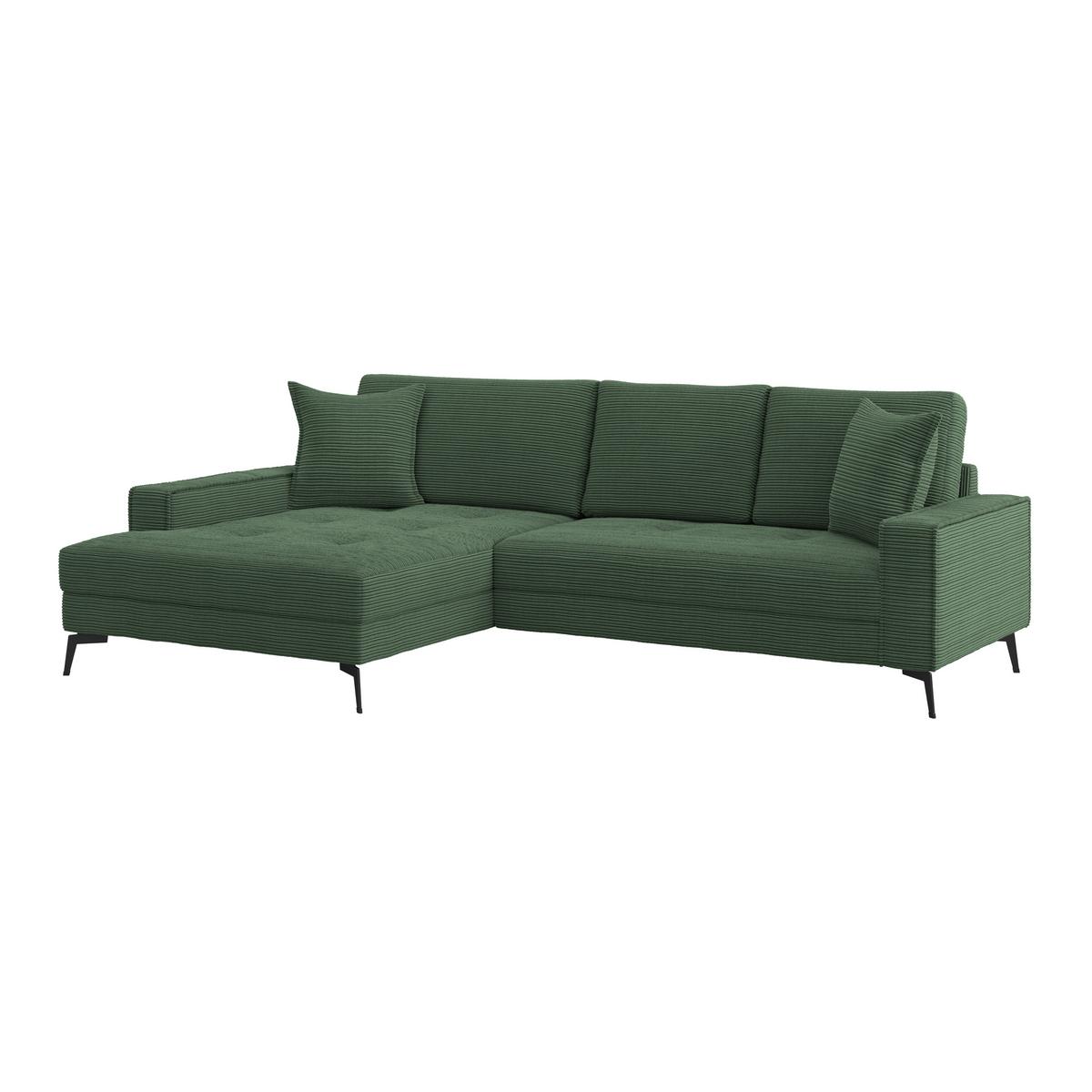 Kutna Garnitura Zero - zelena/crna, Trend, tekstil (173/286cm)