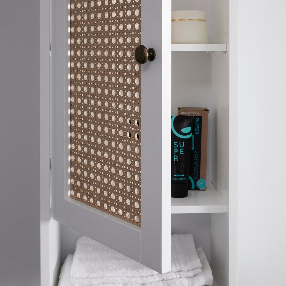 Faliszekrény Fehér-natúr Lisa - natúr színű/bronzszínű, Modern, faalapú anyag/fém (32/72/20cm) - Bessagi Home