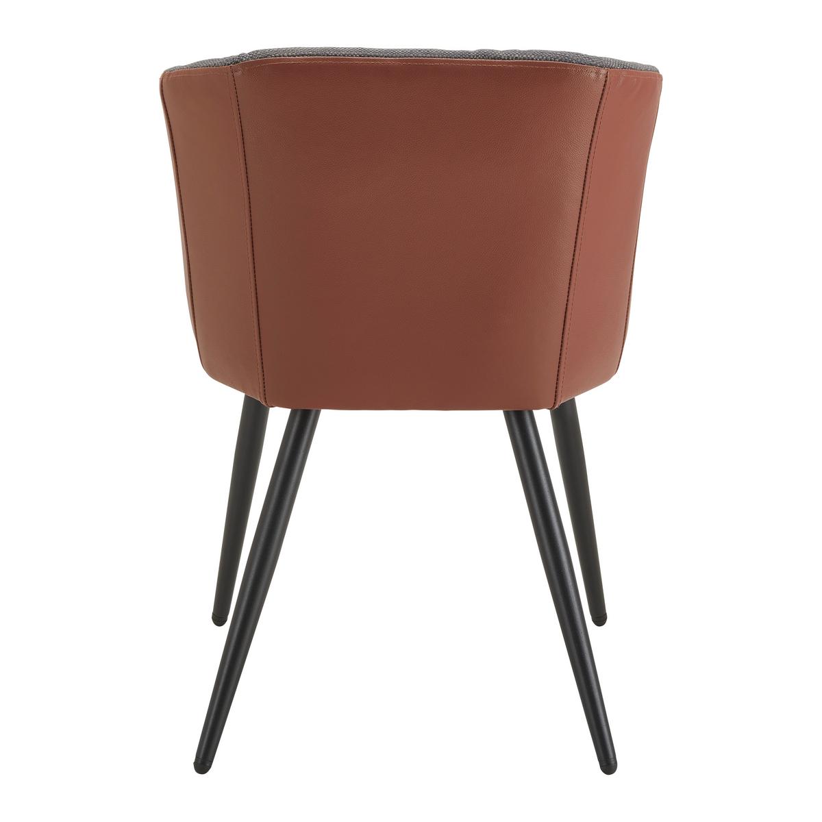 KRZESŁO Z PODŁOKIETNIKAMI BIANCO - ciemnoszary/czarny, Modern, skóra/metal (55,5/75,5/58cm) - Bessagi Home