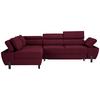 Ecksofa Molina Mini Bordeaux - Bordeaux/Schwarz, MODERN, Textil/Metall (189/277cm) - Mömax