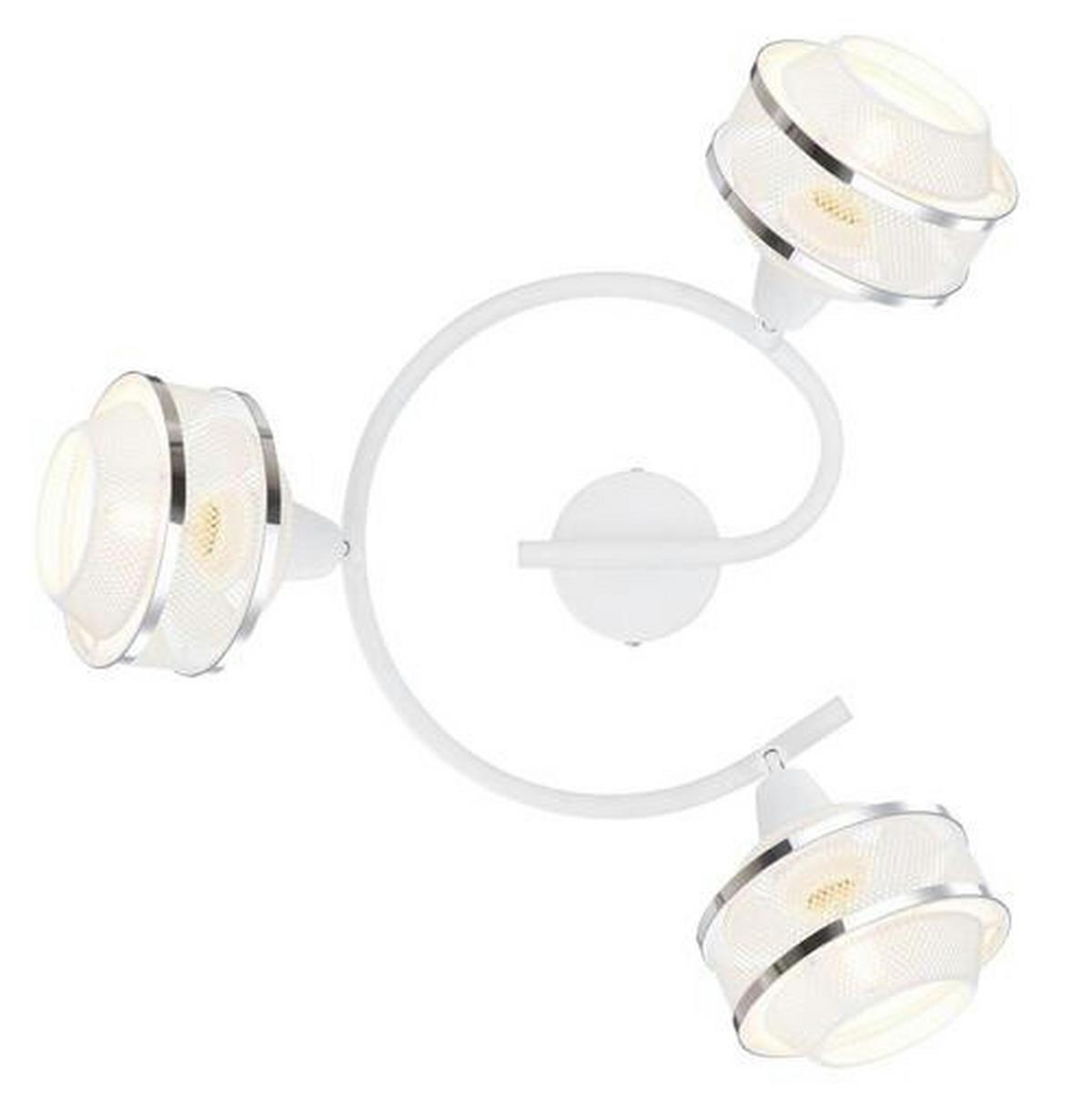 Reflektor Stropni 54026-3 - bijela/boje kroma, Basics, metal (25/21,5cm) - Globo