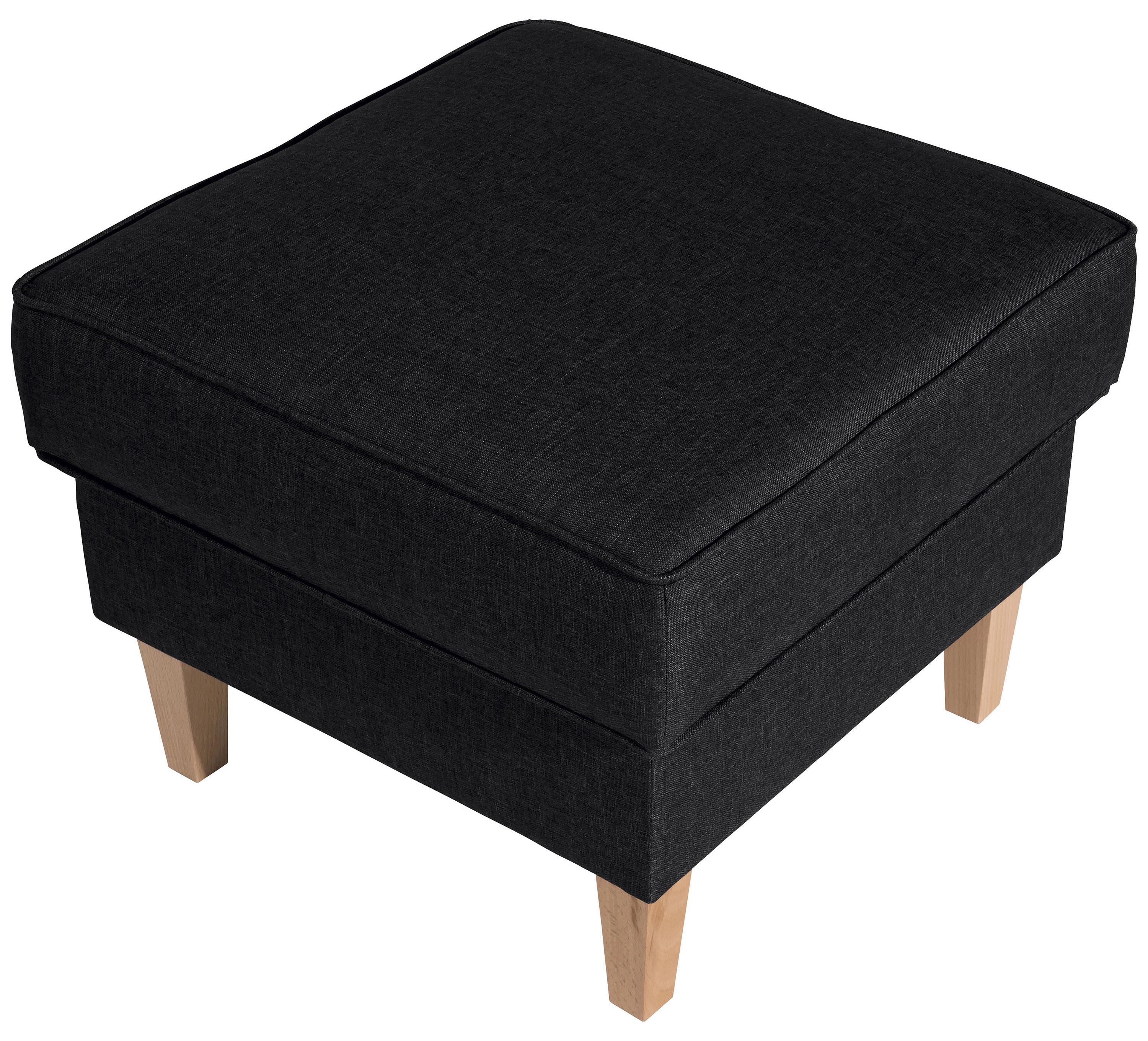 Hocker Lorris Graphitfarben Flachgewebe - Buchefarben/Graphitfarben, Design, Holz/Textil (53/45/53cm) - Max Winzer