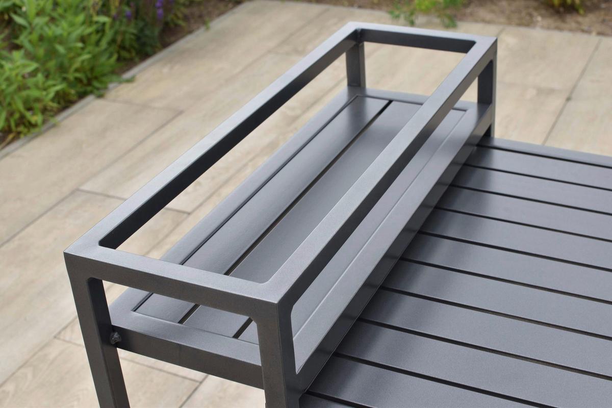 Balkontisch Graphit klappbar - Graphitfarben, KONVENTIONELL, Metall (91/60/88cm) - Gardenson