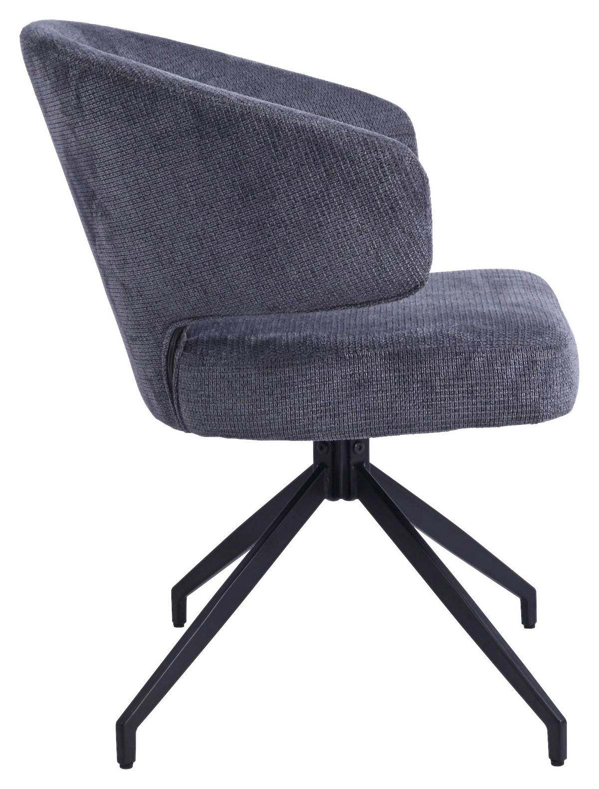 Armlehnstuhl in Dunkelgrau - Dunkelgrau/Schwarz, LIFESTYLE, Holz/Textil (57/82/60cm) - Premium Living