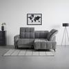 SOFFA PARIS - mörkgrå/svart, Klassisk, metall/trä (215/85/182cm) - Mömax
