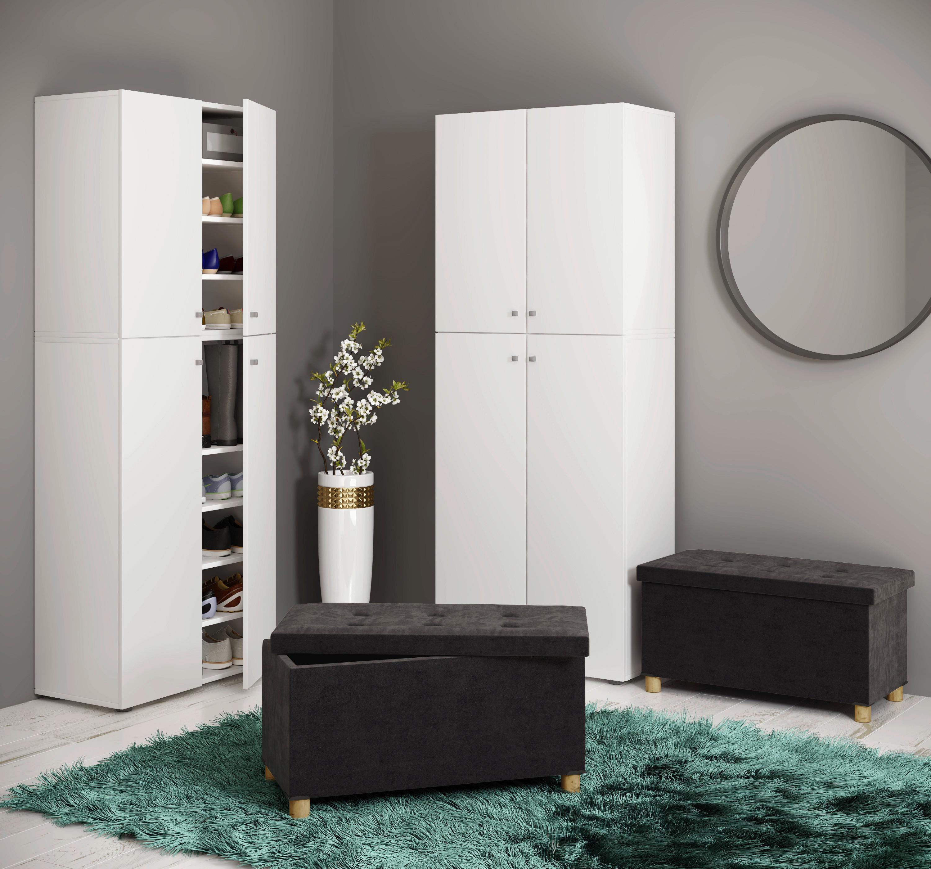 Klop S Skrinjo Sizos L, Siva - rjava/antracit, Moderno, tekstil/leseni material (76/40/38cm) - MID.YOU