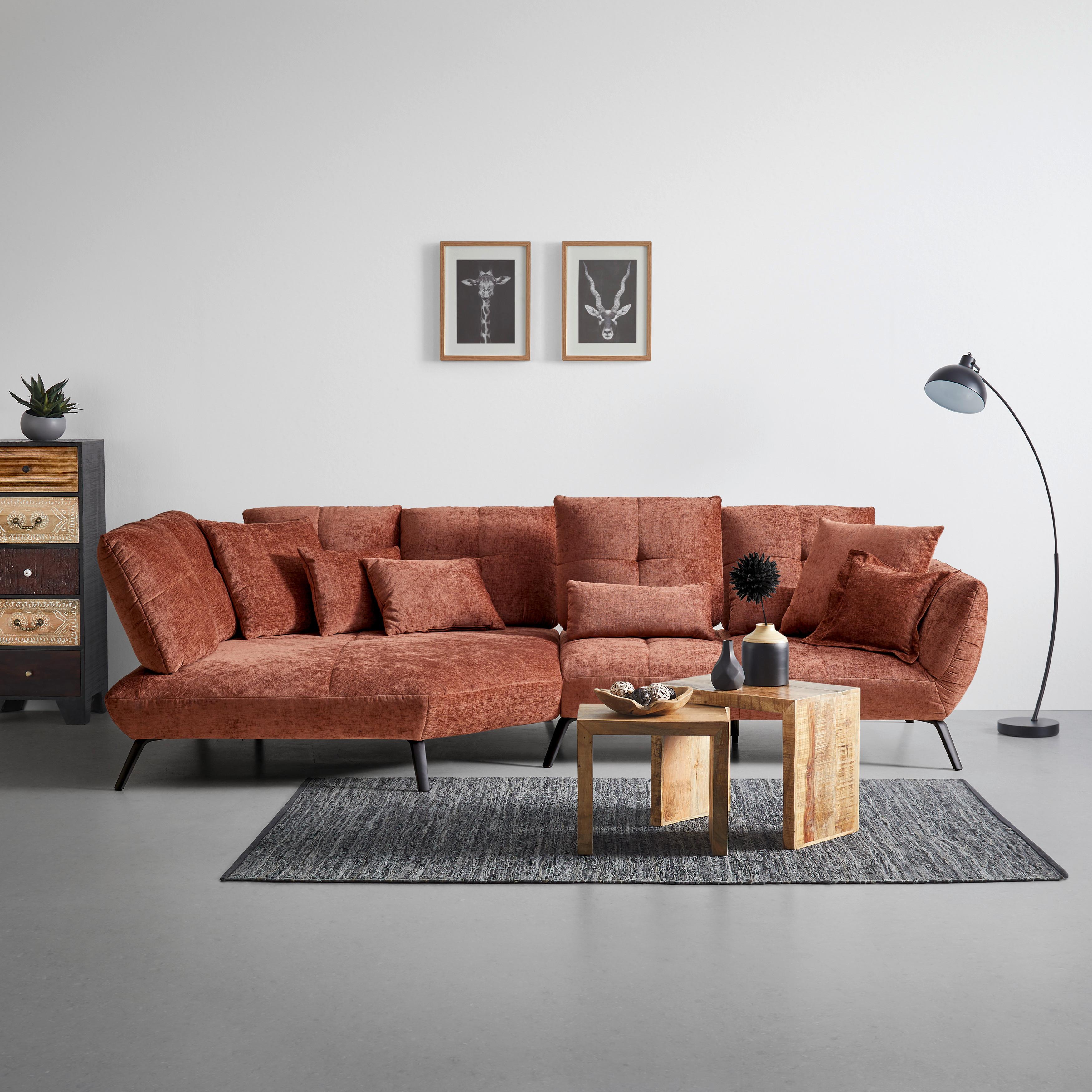 Wohnlandschaft Trendy Kupferfarben - Kupferfarben, MODERN, Holzwerkstoff/Textil (336-320/93/169-185cm) - Premium Living