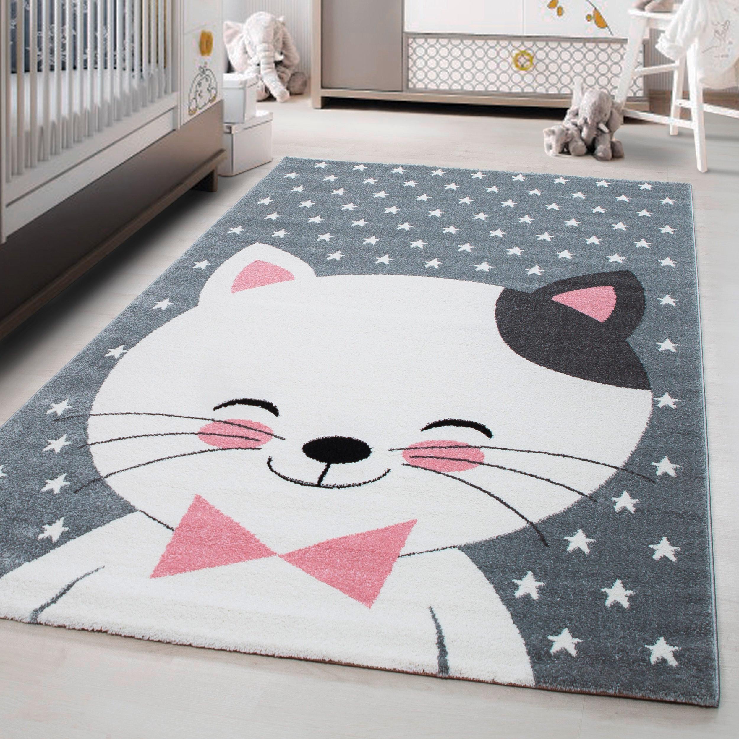 Otroška Preproga Kids, 120x170cm, Roza, Siva - pink/siva, Trend, tekstil (120/170cm) - Ben'n'jen