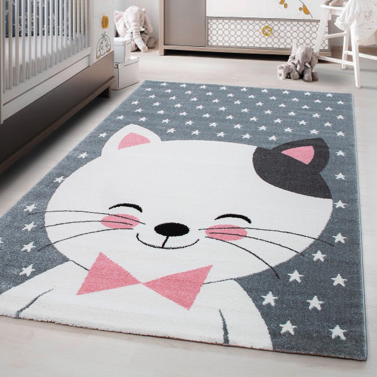 Otroška Preproga Kids, 120x170cm, Roza, Siva - pink/siva, Trend, tekstil (120/170cm) - Ben'n'jen