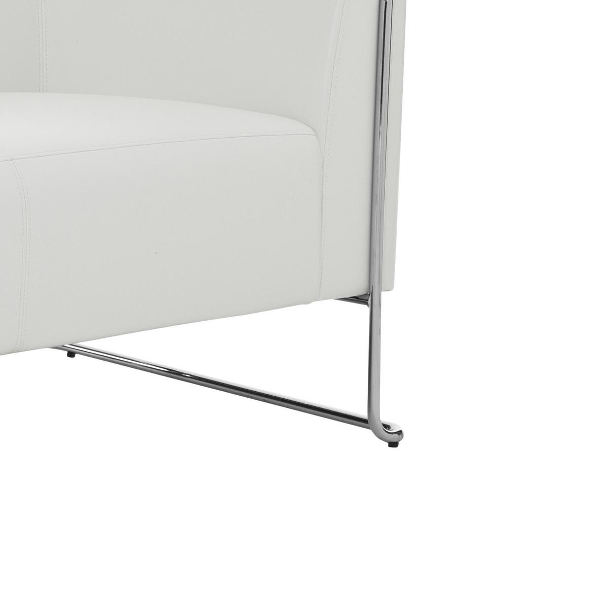 Dvosed Curacao, Bela - srebrne barve/bela, Moderno, kovina/tekstil (130/71/74cm) - MID.YOU