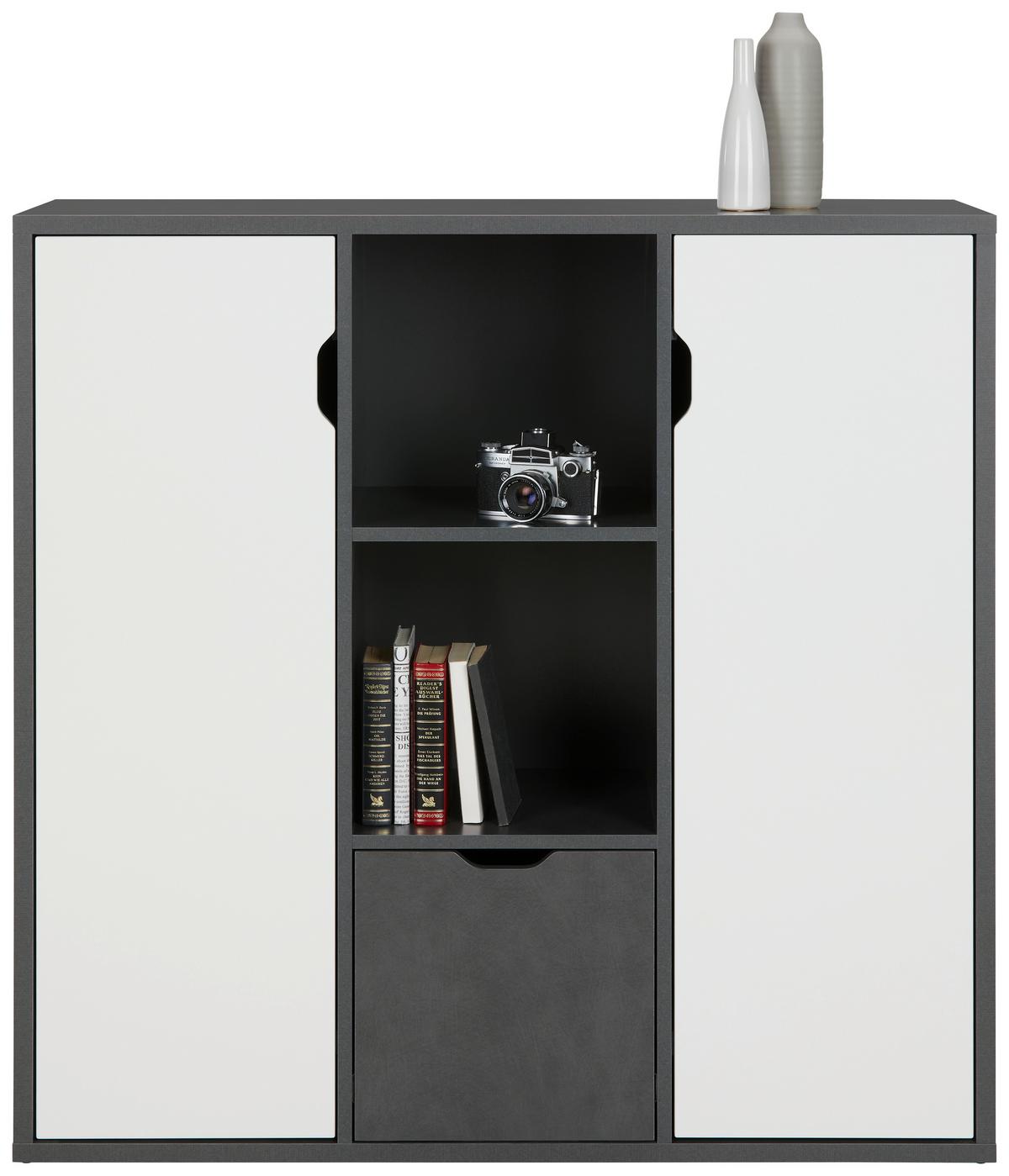 Regalkombination in Matera dunkel/Weiß HG - Modern, Holzwerkstoff/Kunststoff (110/110/37cm) - Mömax