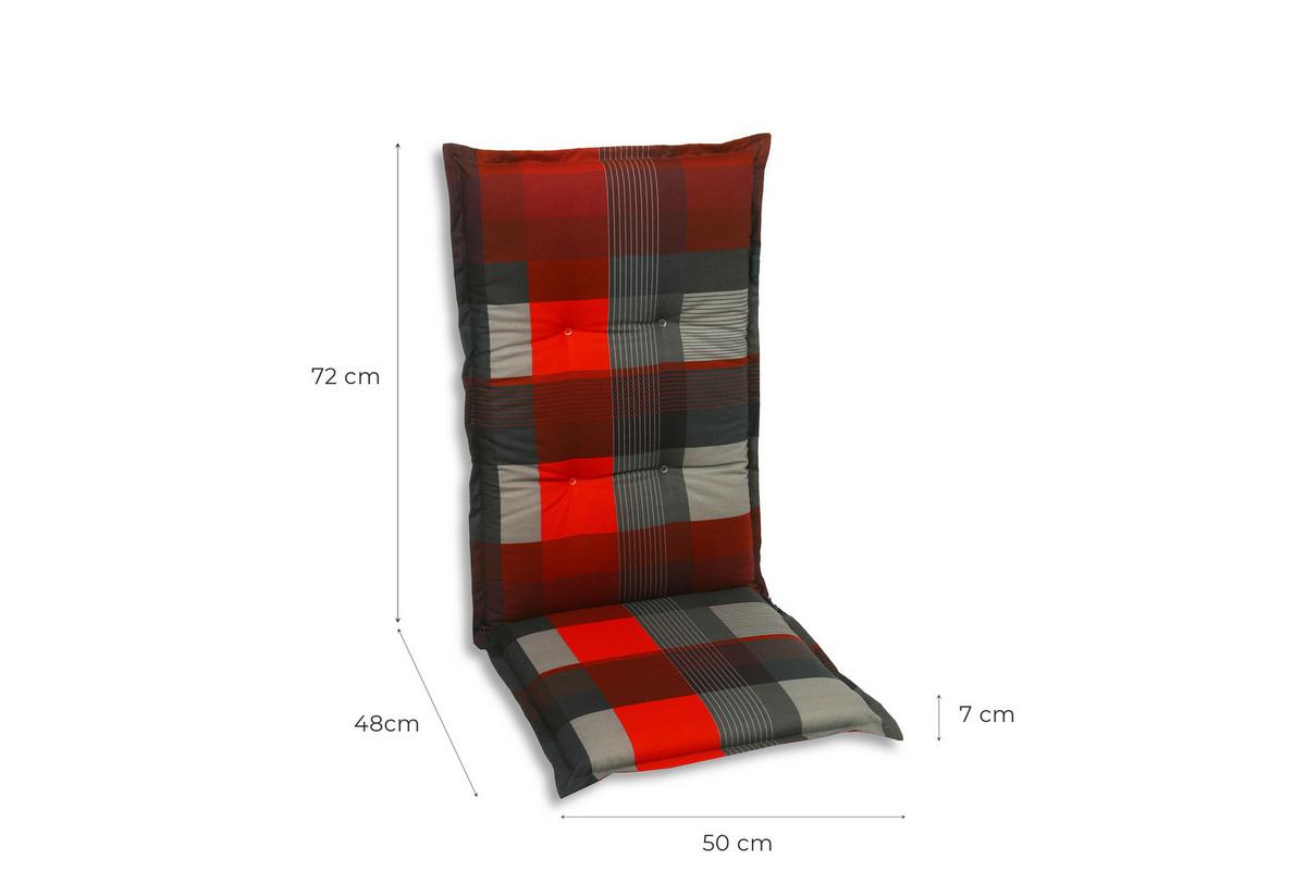 Sesselauflagenset 6-Teilig Grau/Rot - Dunkelgrau/Rot, Basics, Textil (50/7/120cm)
